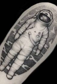 Modello tatuaggio astronauta nero stile filato