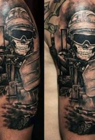 Modèn zam machin nwa modèl tatoo sòlda nan bra style nwa bra