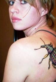 Mná ar ais patrún réadúil tattoo feithidí ildaite