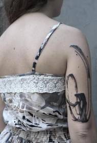 Big arm simple black ink decorative tattoo pattern