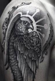 Big arm old school black grey point orol tetovanie vzor