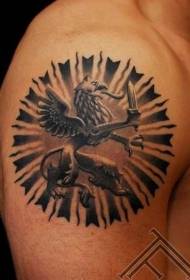 Modèle de tatouage de pierre bête animal gros griffin