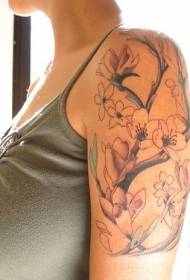 Wzór tatuażu gałęzi dużego ramienia kwiat wiśni