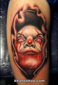 Big Arm verréckten Clown Portrait faarweg Tattoo Muster