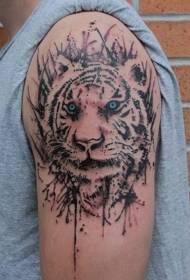Pattern ng itim na splash tinta tiger boom tattoo