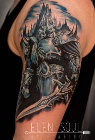 Patron de tatouage portrait roi démon style grand bras illustration