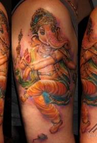 Nagy kar színű hindu elefánt isten tetoválás minta