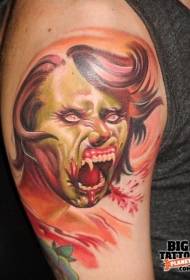 Ingalo enkulu isigamu se-zombie isigamu se-vampire ye-tattoo yabesifazane