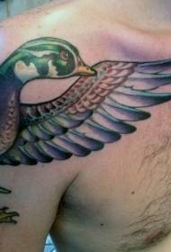 На рамену нови школски узорак тетоваже патке у боји