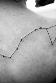 Tebek ienfâldige swarte line konstellaasje symboal tatoetmuster