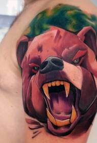 Aarm Cartoon Stil Faarf Braring Bear Tattoo Muster