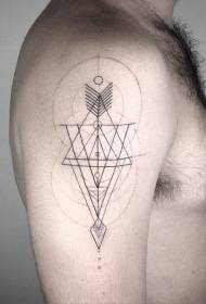 Modello di tatuaggio di grande braccio schizzo stile linea nera ornamento geometrico