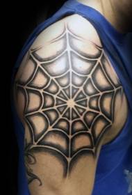 Groot swart spinnekop web persoonlikheid tattoo patroon