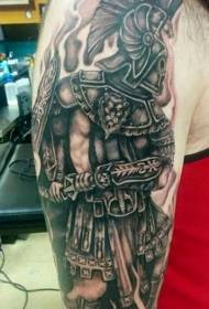 Pola tattoo gladiator hideung sareng bodas anu endah