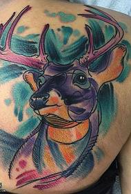 Modèle de tatouage d'épaule aquarelle de cerf
