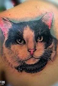 Modello di tatuaggio gatto spalla