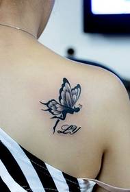 Fantasy virág tündér manó tetoválás