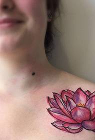 Modello tatuaggio loto spalla