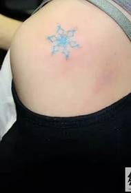 Pure snowflake tattoo pattern on the shoulder and back