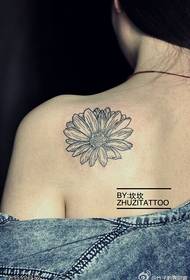 modeli tatuazh i luleve të diellit linjë