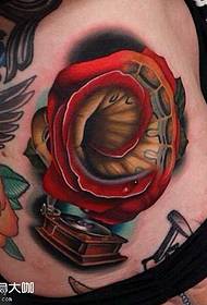 Shoulder music flower tattoo pattern