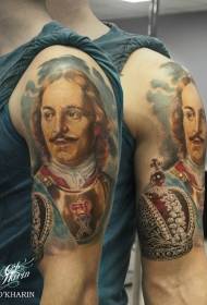 Modellu di tatuu di corone anticu re è corone