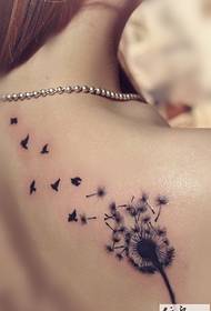 Tatuaggio tarassaco con il vento