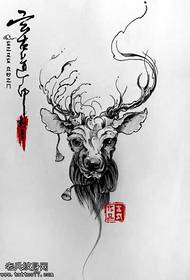 Manuskript Deer Head Tattoo Muster