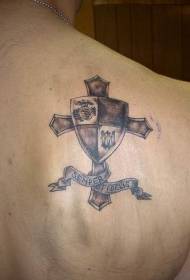 Kryqi me modelin e tatuazhit të mburojës së ushtrisë