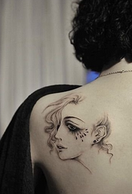 Beauty avatar back shoulder tattoo