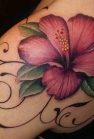 Modello di tatuaggio realistico magnolia spalla