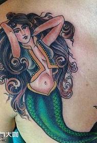 Ŝultro tatuado de sirena ŝablono