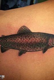 Modello di tatuaggio di pesce spalla