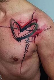 Schouder inkt hart tattoo patroon
