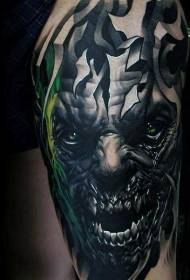 Oštar i delikatni monster avatar uzorak tetovaže u boji