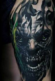 Modello di tatuaggio a colori avatar mostro forte e delicato braccio grande
