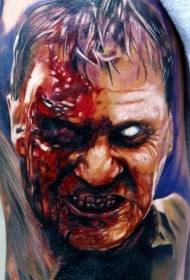 Fantastiska färgglada zombie porträtt tatuering mönster