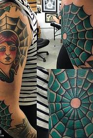 Modello di tatuaggio ragnatela sulla testa di bellezza