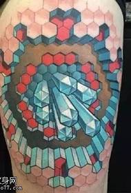 Motivo tatuaggio diamante tridimensionale