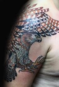 Motif de tatouage aigle à gros bras très détaillé