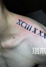 Shoulder Roman numeral tattoo pattern