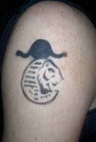 Egiptoko lehoien sinboloa tatuaje eredua
