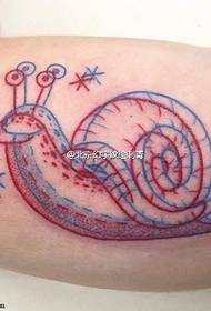 Patrón de tatuaxe de caracol de espiño no ombreiro