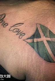 Modello tatuaggio bandiera spalla