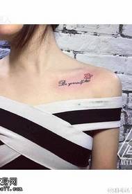 Shoulder character flower tattoo pattern