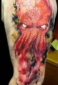Incredibile modello di tatuaggio di polpo malvagio dipinto