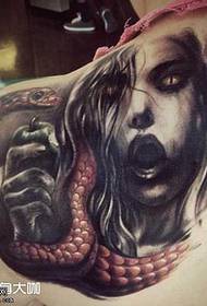 Snake man tattoo pattern