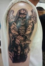 Bás scary lámh agus patrún tattoo corrán