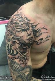 Modello di tatuaggio Zhao Yun sulla spalla