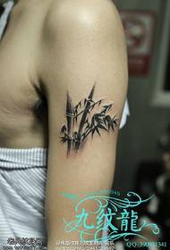 Bambusov vzorec tatoo na rami